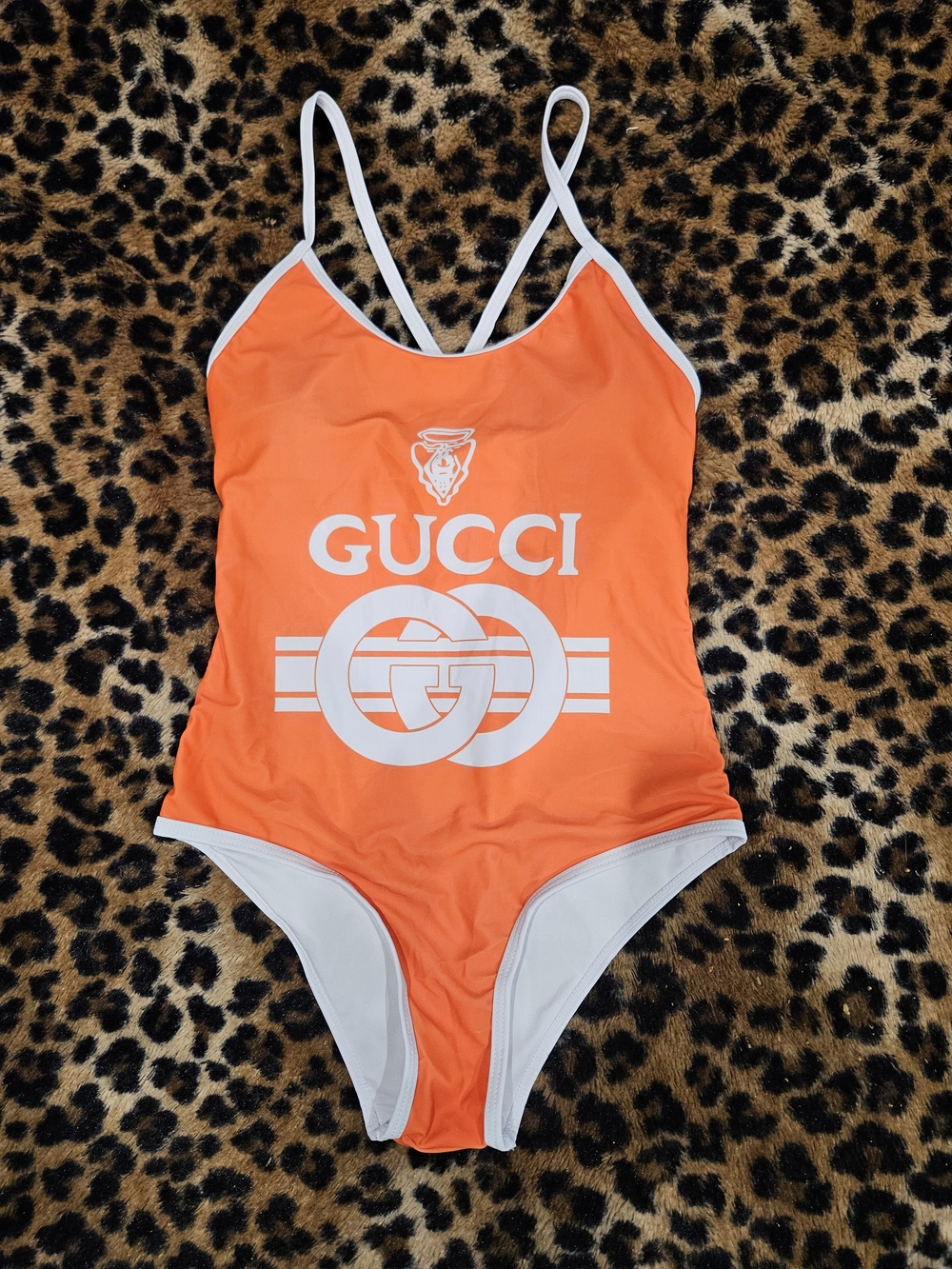 ⭐️GUCCI Orange & White Womens Bikini SZ S⭐️